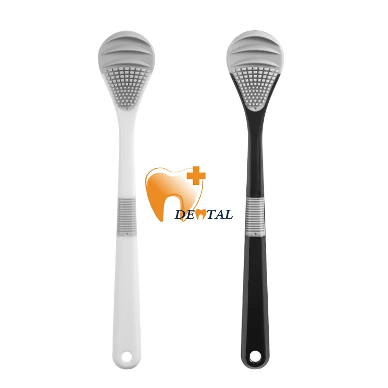 High Quality Fresh Breath Antibacterial Soft Rubber Deep Cleaning Scraper Tongue Brush Tongue Coating Cleaner Independent Box