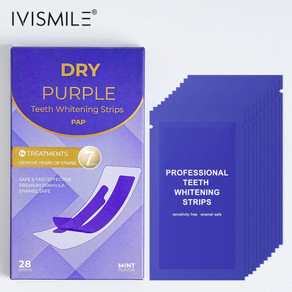 Best Selling Professional Sensitive-Free Purple Purple Teeth Whitening Strips Colour Corrector Dry Strips 7 Pairs