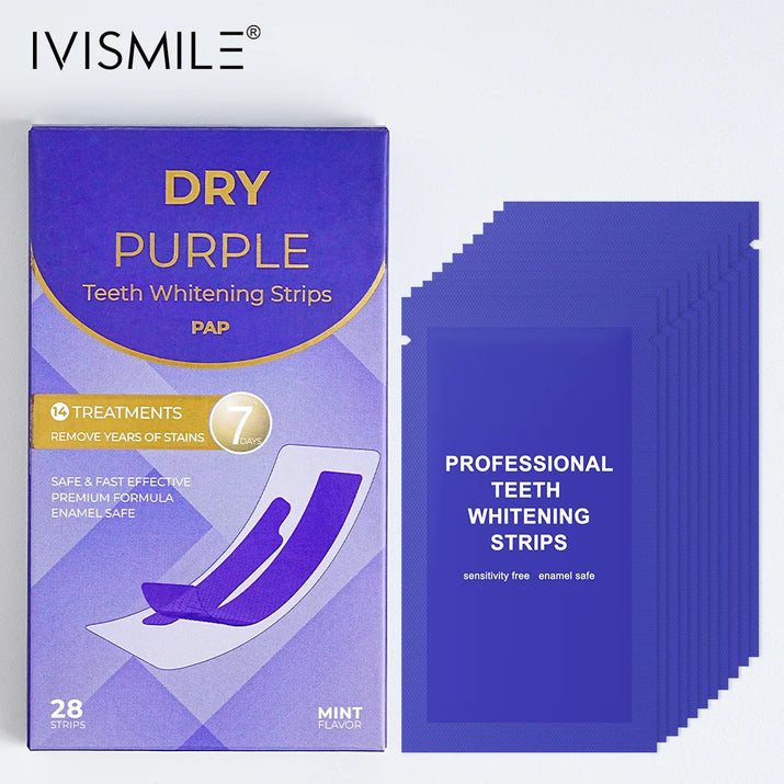 Best Selling Professional Sensitive-Free Purple Purple Teeth Whitening Strips Colour Corrector Dry Strips 7 Pairs