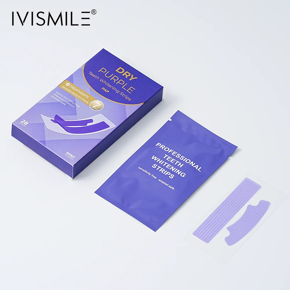 Best Selling Professional Sensitive-Free Purple Purple Teeth Whitening Strips Colour Corrector Dry Strips 7 Pairs