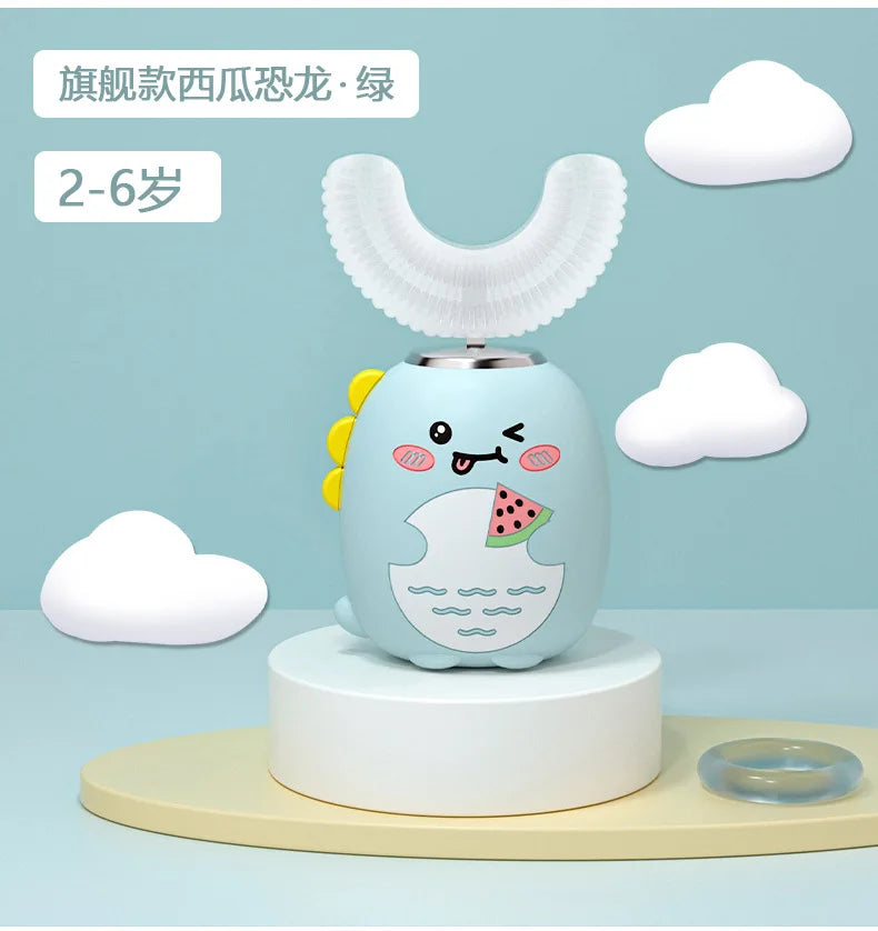 Wholesale Cute Cartoon U-Shaped Electric Toothbrush for 3-6-12 Years Old Cross-Border Children'S Charging Toothbrush