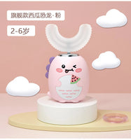 Wholesale Cute Cartoon U-Shaped Electric Toothbrush for 3-6-12 Years Old Cross-Border Children'S Charging Toothbrush