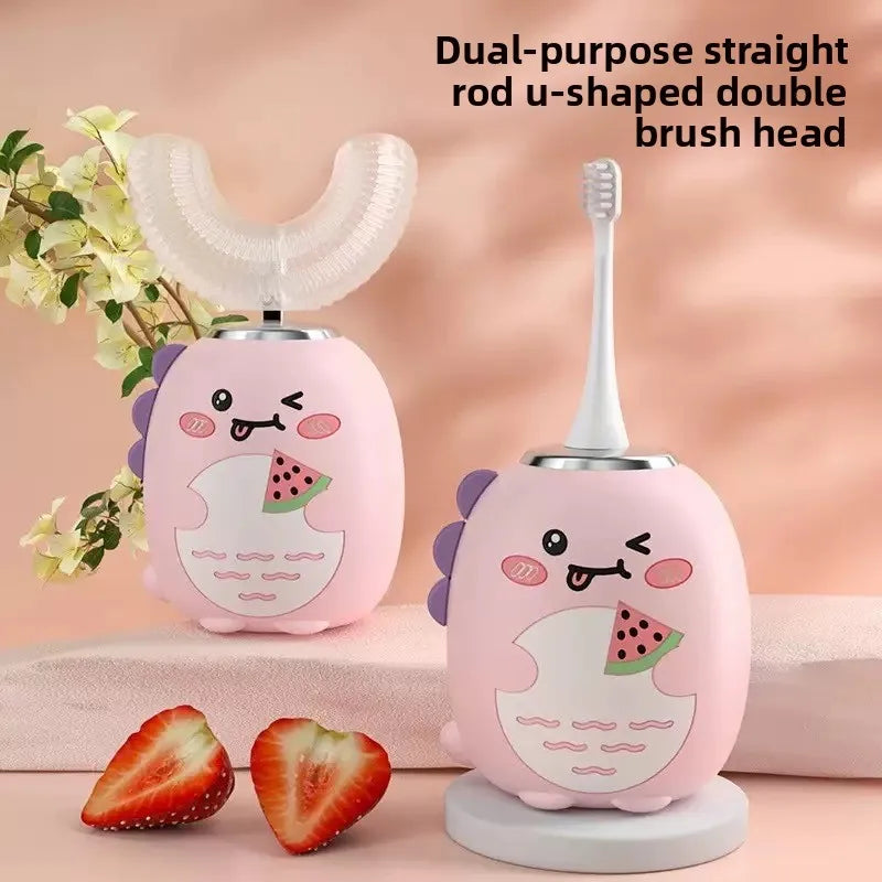 Wholesale Cute Cartoon U-Shaped Electric Toothbrush for 3-6-12 Years Old Cross-Border Children'S Charging Toothbrush