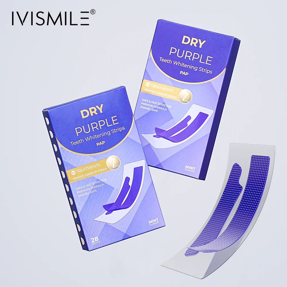 Best Selling Professional Sensitive-Free Purple Purple Teeth Whitening Strips Colour Corrector Dry Strips 7 Pairs
